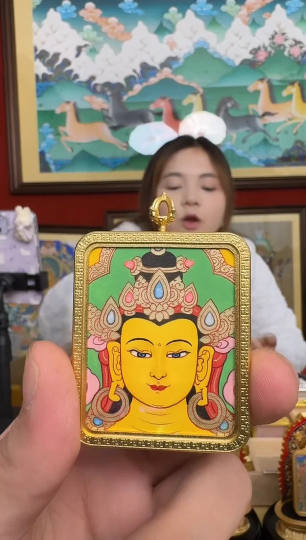 吊坠文老师-热贡纯手绘-安安