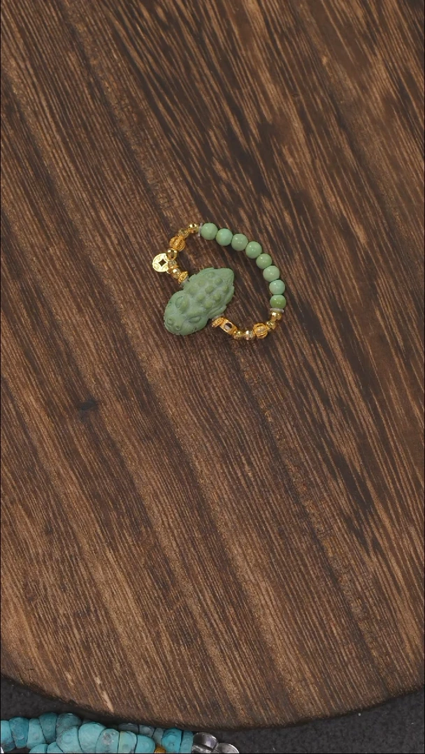 绿松石18K金镶嵌戒指1