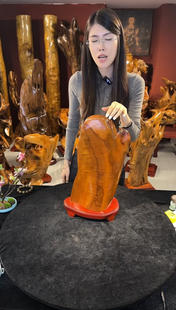 金丝楠优**士金丝楠木随形孤品摆件218