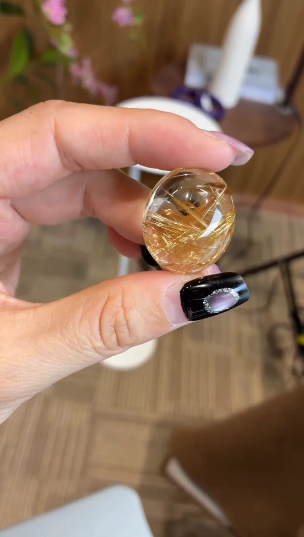 颈饰未镶嵌发晶钛金裸石13.7g