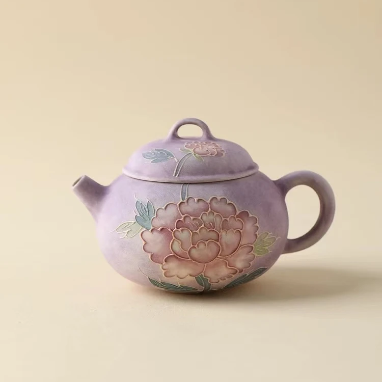 素影 紫烟牡丹茶壶 170ML