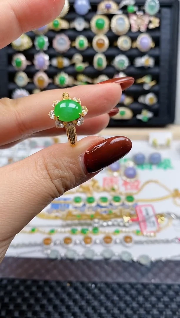 银S925镶嵌戒指翡翠99