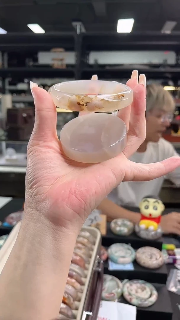 未镶嵌手镯石英质玉64圈口 （赠品镯心）38936