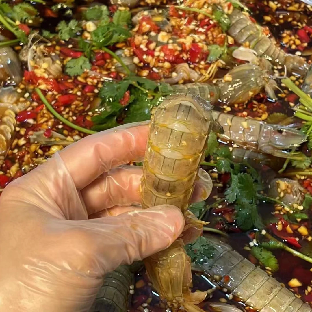 海鲜潮汕生腌皮皮虾现腌350g/盒含汤密封包装广东顺丰冷链包邮