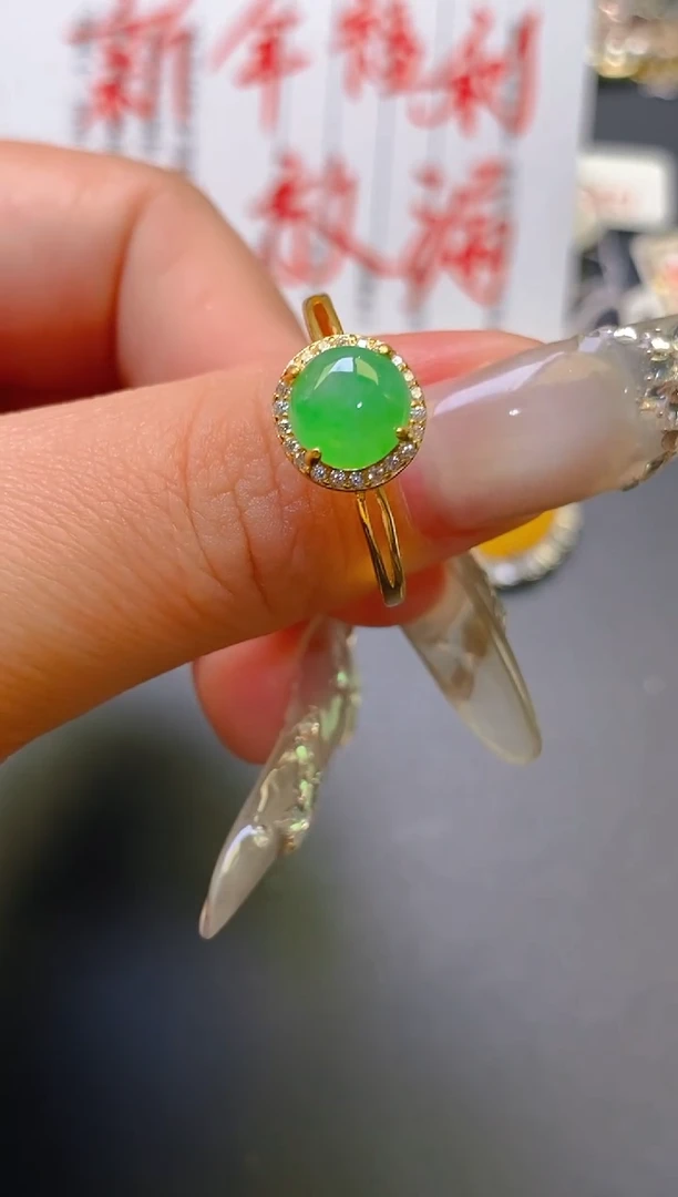 【闪购商品】翡翠耳饰银S925镶嵌天然A货翡翠1