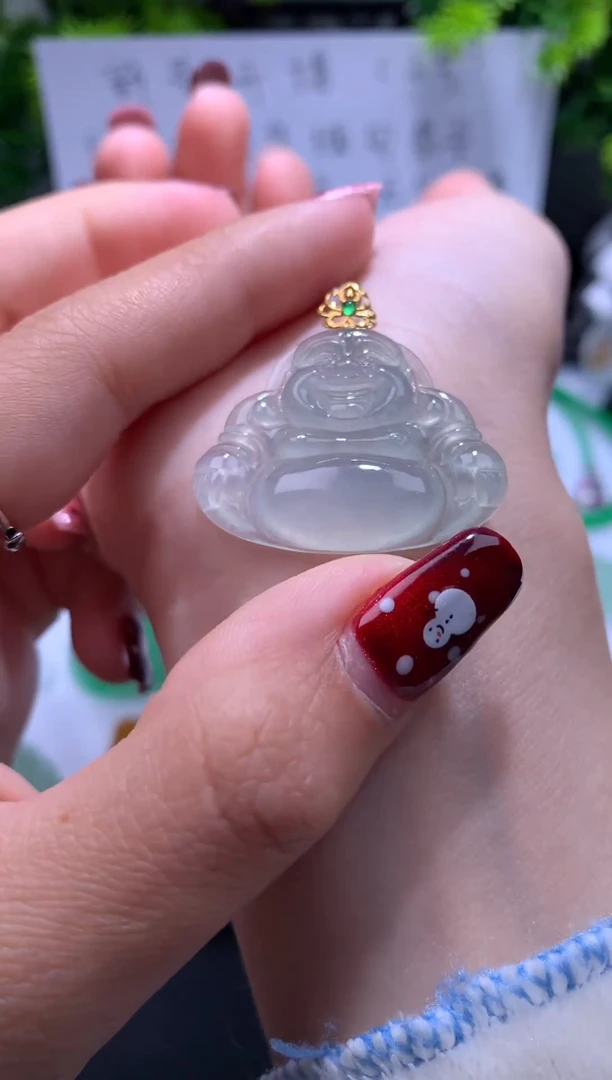 颈饰18K金镶嵌翡翠净货