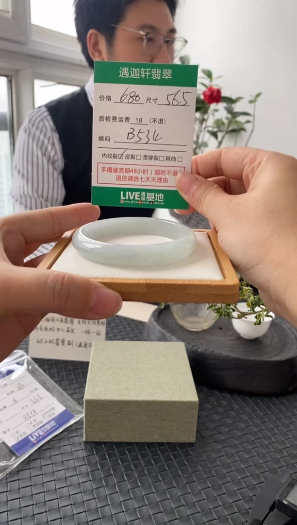 未镶嵌手镯翡翠B534 圈口56.5