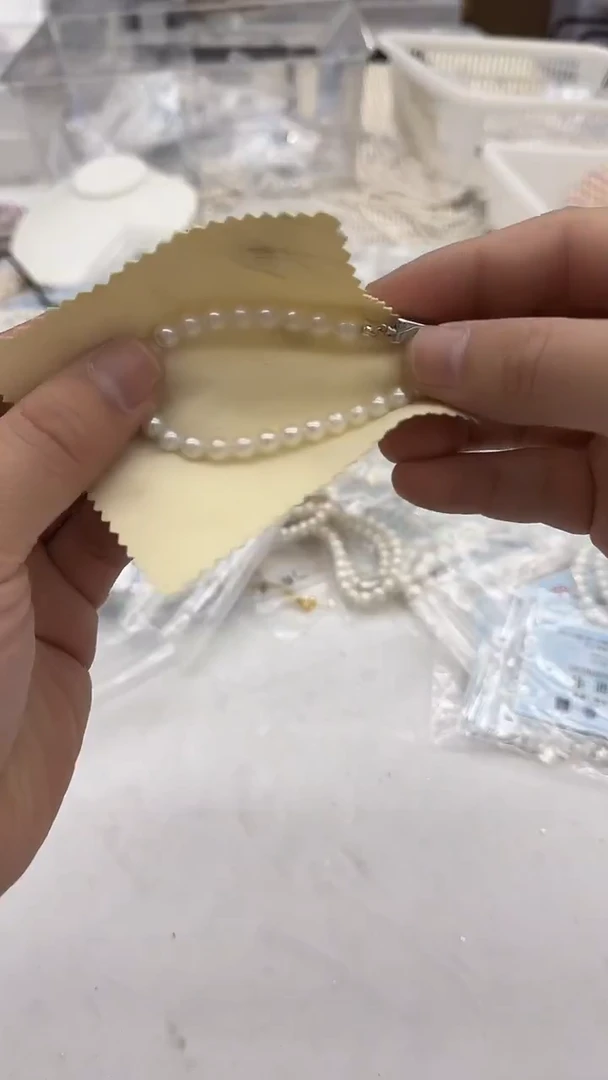 未镶嵌手链淡水珍珠5mm 元宝扣