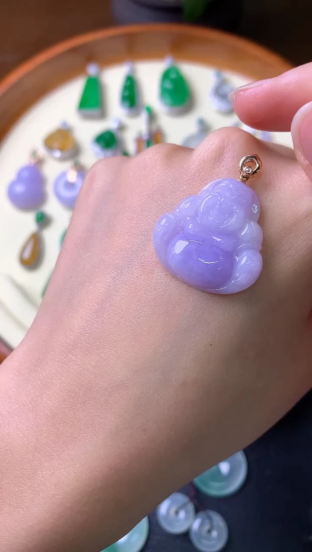 【闪购商品】翡翠吊坠(赠链)18K金镶嵌吊坠