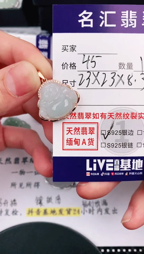 翡翠银S925镶嵌颈饰·