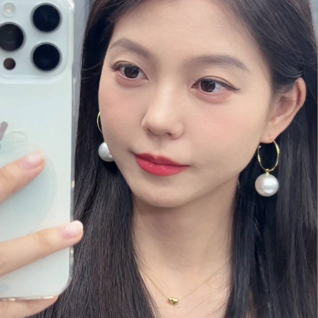 合金仿珍珠耳饰 欧美C圈珠珠耳钉女个性气质长款小众高级感耳饰
