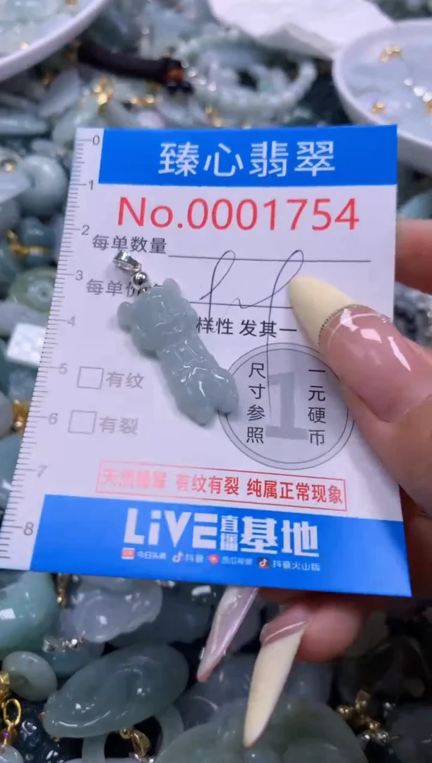 翡翠未镶嵌颈饰含绳0001754