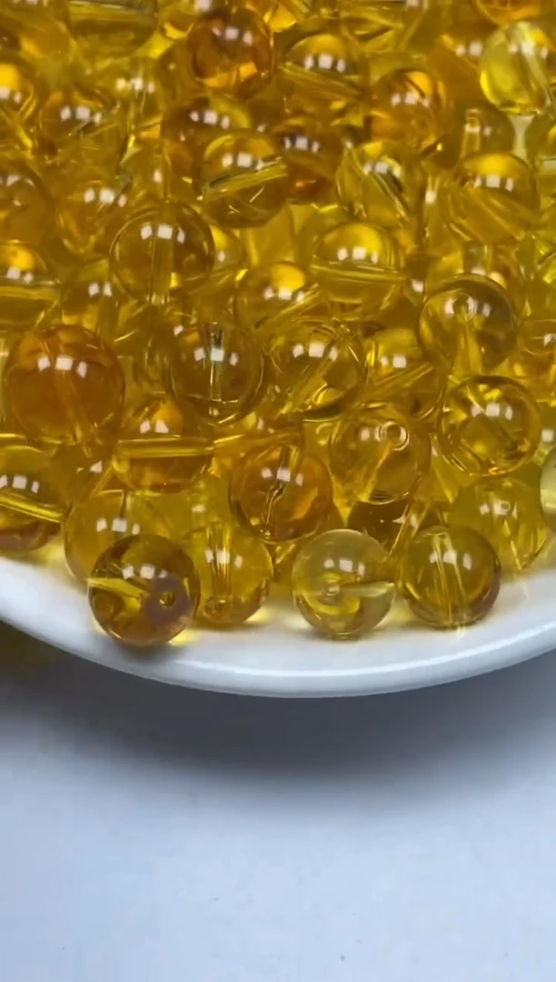 未镶嵌颈饰水晶w125全净体黄水晶10mm*10颗