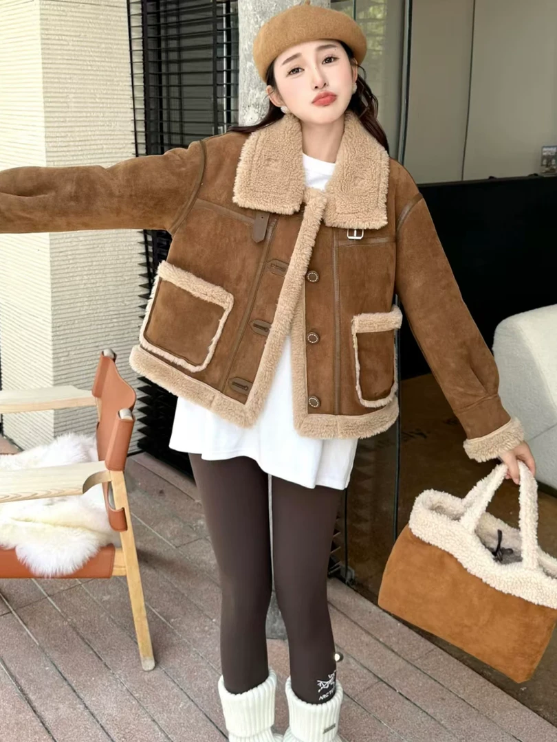 人造皮草 w8915外套女加绒时尚洋气韩版2024年秋冬新款