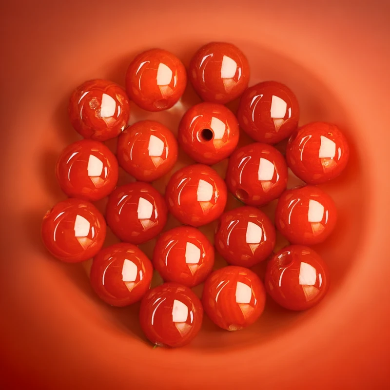 南红6mm单珠川料瓦西柿子 南红玛瑙单珠（多样性发1个）611