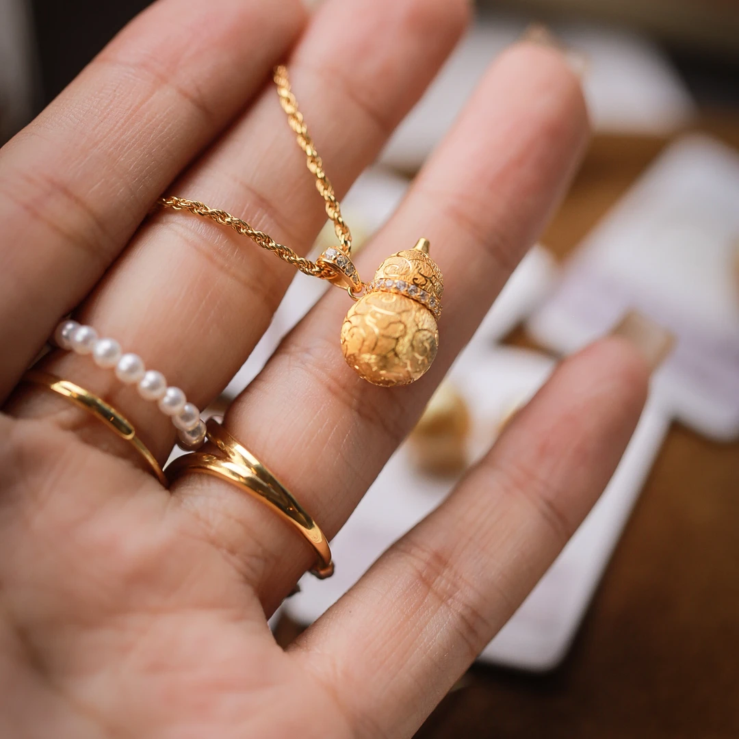 链子925银 金丝葫芦吊坠项链气质轻奢时尚素款小众项链