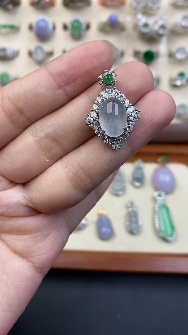 银S925镶嵌定制翡翠69696