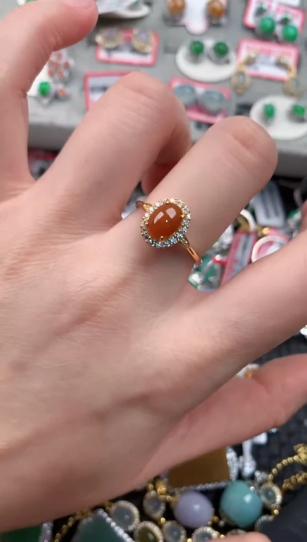 银S925镶嵌戒指翡翠11-11---6