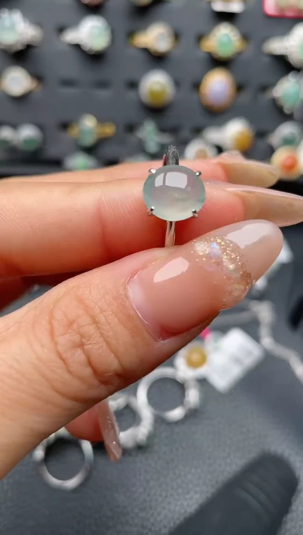 【闪购商品】翡翠戒指银S925镶嵌1111111111  53
