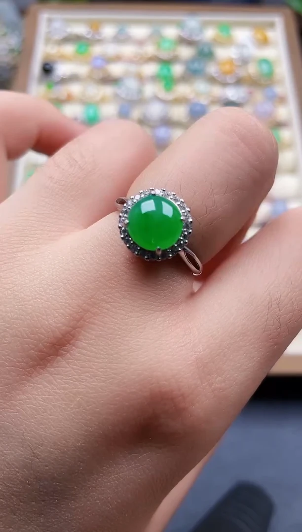 银S925镶嵌戒指翡翠71