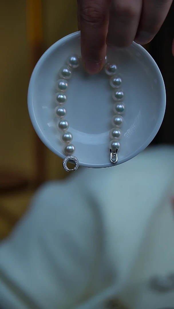 【闪购商品】淡水珍珠手链银S925镶嵌9-11mm