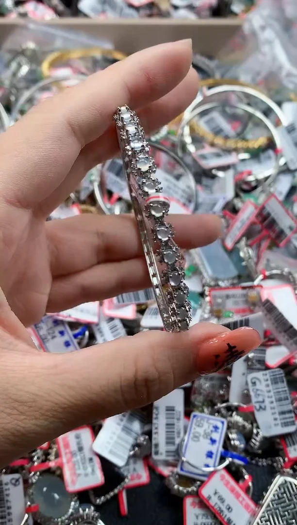 银S925镶嵌戒指翡翠天然A货缅甸翡翠