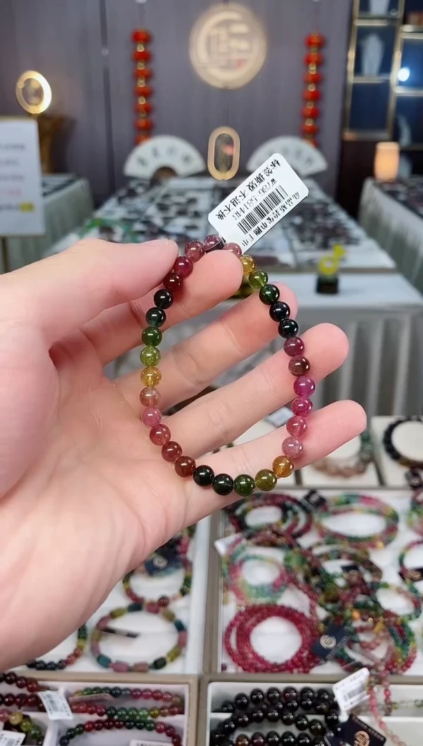 未镶嵌透体老矿碧玺单圈手串5mm+碧玺xion多样性发一条
