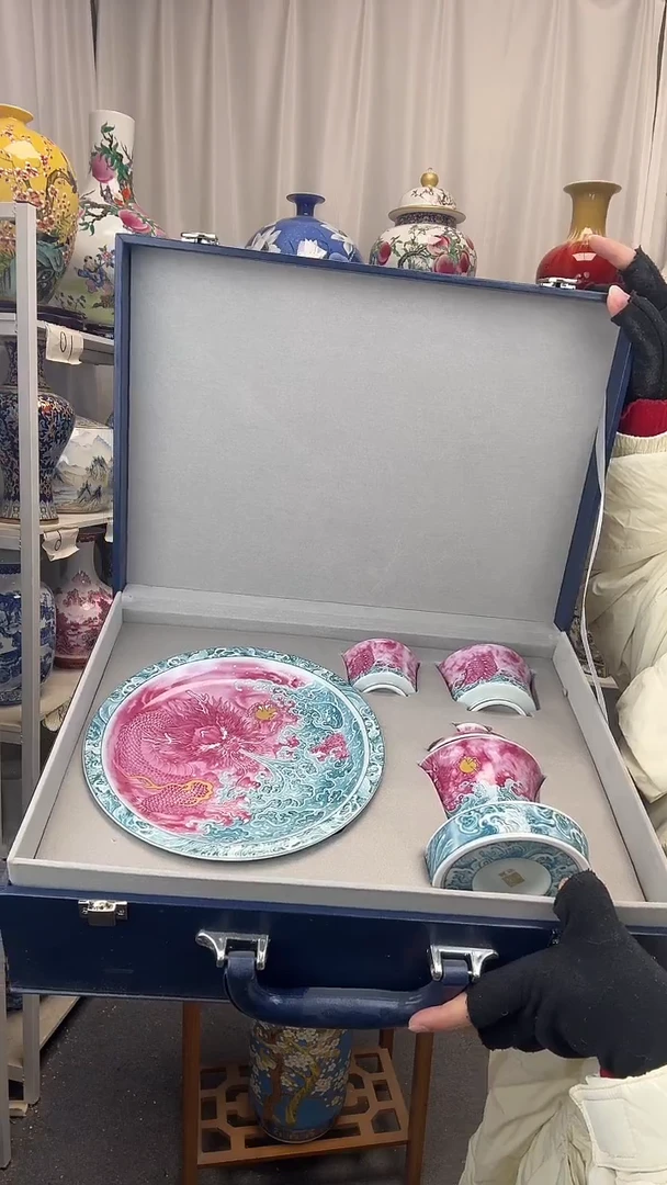 摆件陶瓷景德镇柴烧手工茶具一套