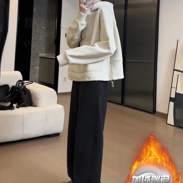 长裤休闲风简约通勤加厚裤子阔腿裤高腰时尚套装直筒