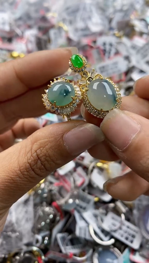 银S925镶嵌戒指翡翠101010----4