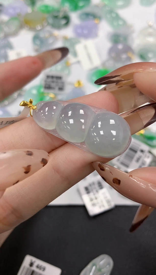 颈饰18K金镶嵌翡翠a货假一赔三支持复检百元上9元证书费自理