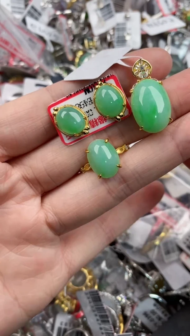 银S925镶嵌戒指翡翠9999----2