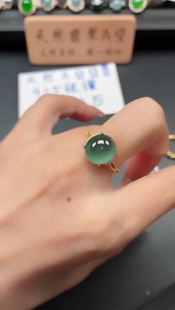 银S925镶嵌戒指翡翠111