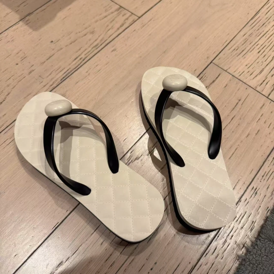 夏季具必备拼色舒适加字拖鞋 百搭休闲平底拖鞋