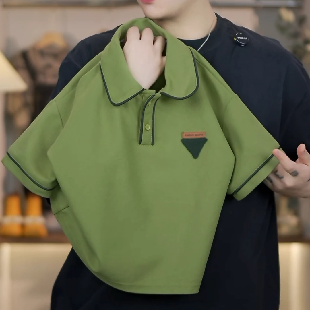 【小蛋壳】【现货】夏季儿童新款韩版短袖圆领薄款翻领宽松休闲T恤