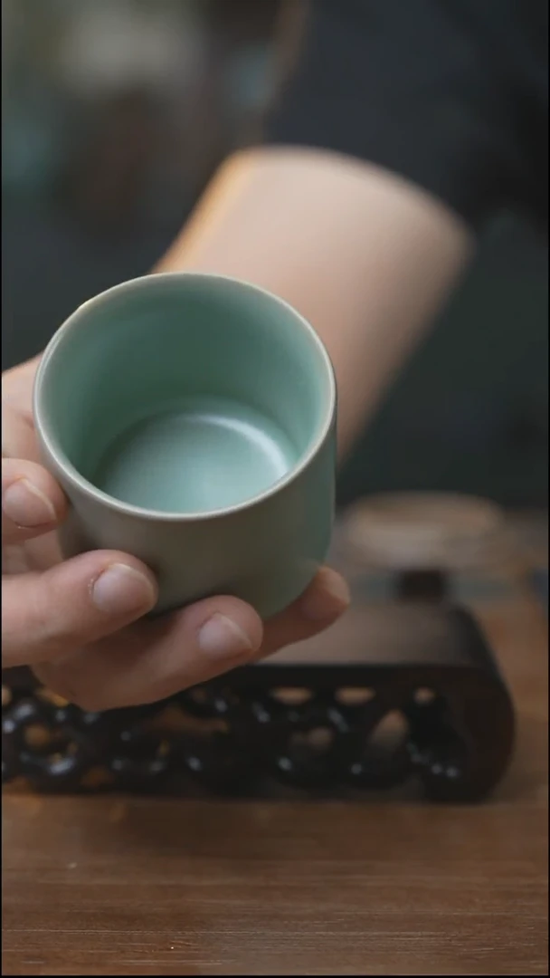 汝瓷 （宋冰）（天青）直壁杯