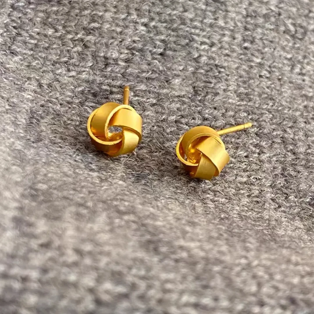 【顺丰配送 明天到家】编织铜合金耳钉一对装1.6g 女士适戴百搭时尚20-65岁可戴时尚款2025年流行饰品