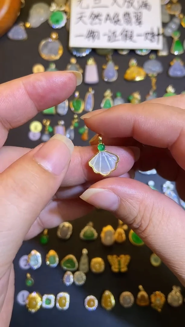 吊坠(不含链)银S925镶嵌翡翠1