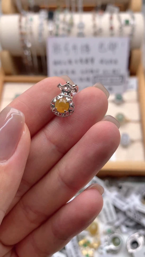 翡翠银S925镶嵌吊坠(不含链)877