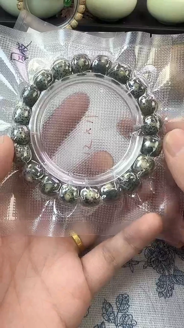 手串星月菩提49石玉料糯冰单圈12×11高透精工福利