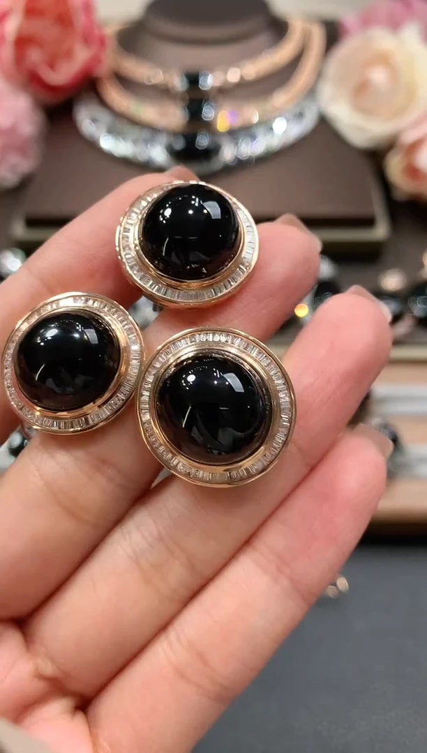 18K金镶嵌戒指翡翠天*1q125  套装