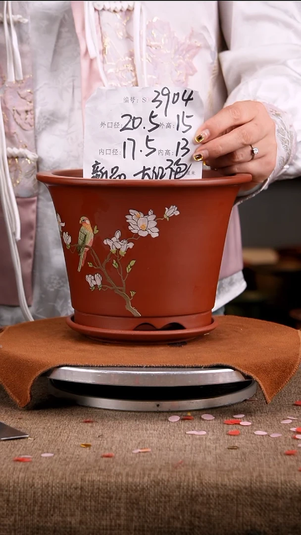 紫砂花盆花卉工艺3904+z