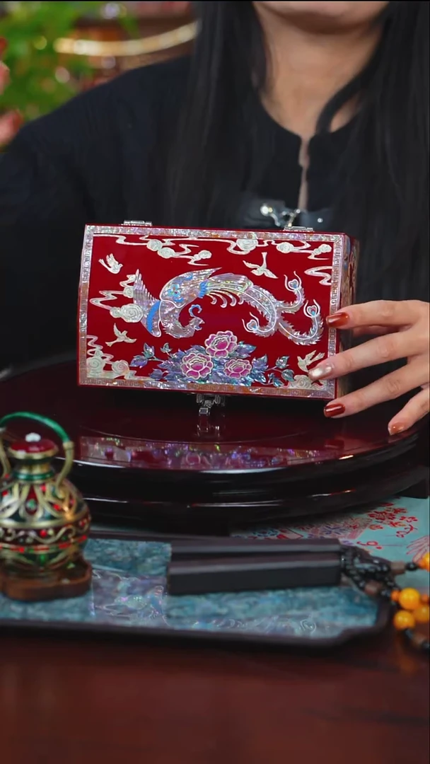 木闪购商品螺钿漆器首饰盒