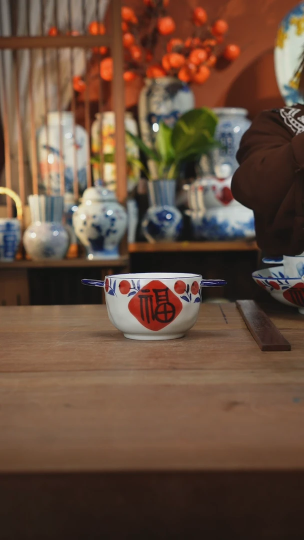 瓷片景德镇设计师釉下手绘陶瓷餐具