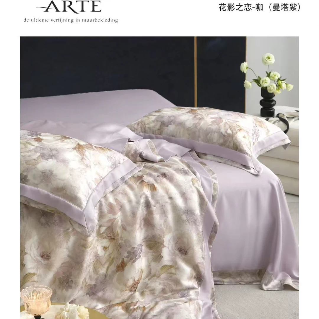 【羽沐轻奢】数码印花60天丝四件套/花影之恋