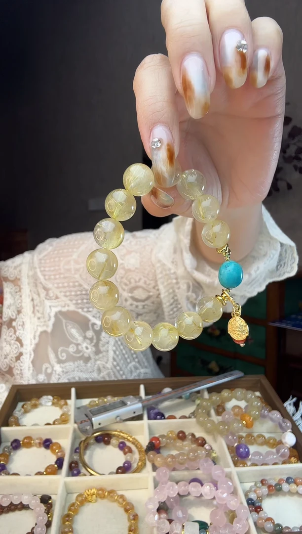 未镶嵌手链水晶金发晶手串