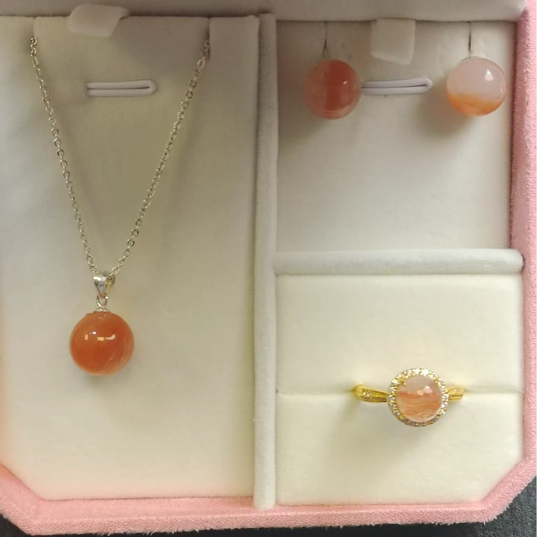 天然玉石非洲翠冰红三件套（多样性发其一）