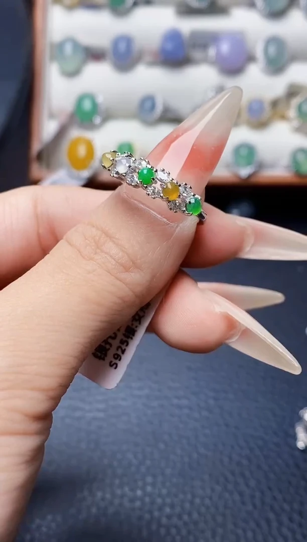 银S925镶嵌戒指翡翠2027