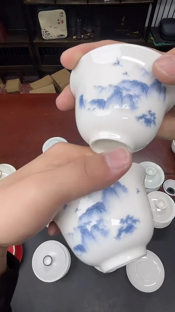 茶具临时链接瓷盖碗2个
