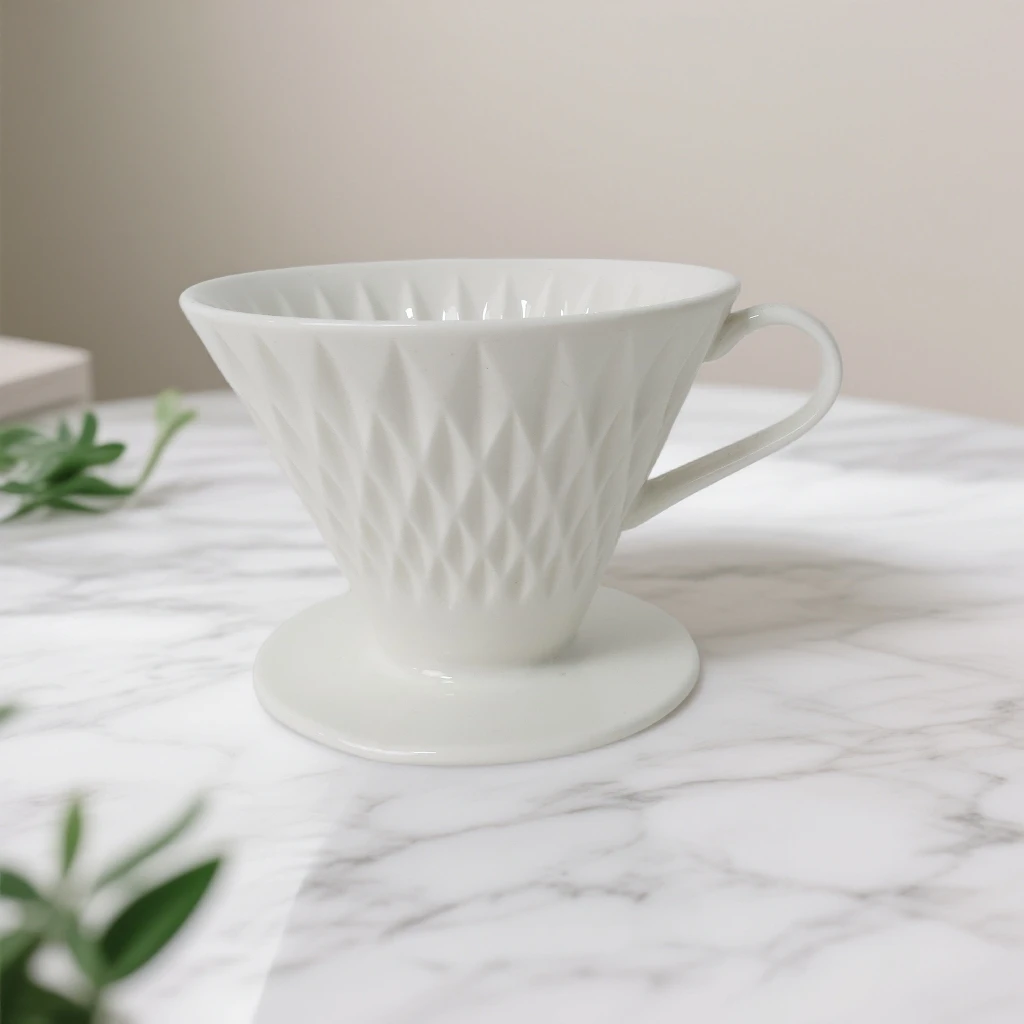 【 HR家】折扇系列 手工咖啡漏斗9cm 高温釉中瓷 外贸高货小数量